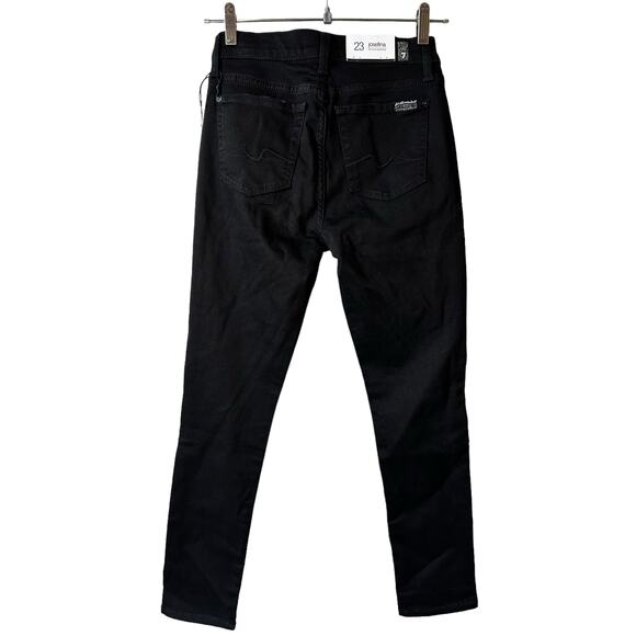 NWT 7 for All Mankind Josefina Feminine Boyfriend Distressed Jeans Black Size 23 - Picture 2 of 10